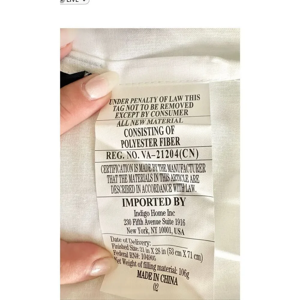 White Brooks Brothers quilted pillowcase 21 in X 28 inches